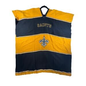 NFL Mexican Poncho for Orleans Saints Stadium Wear Football Blanket, One Size.